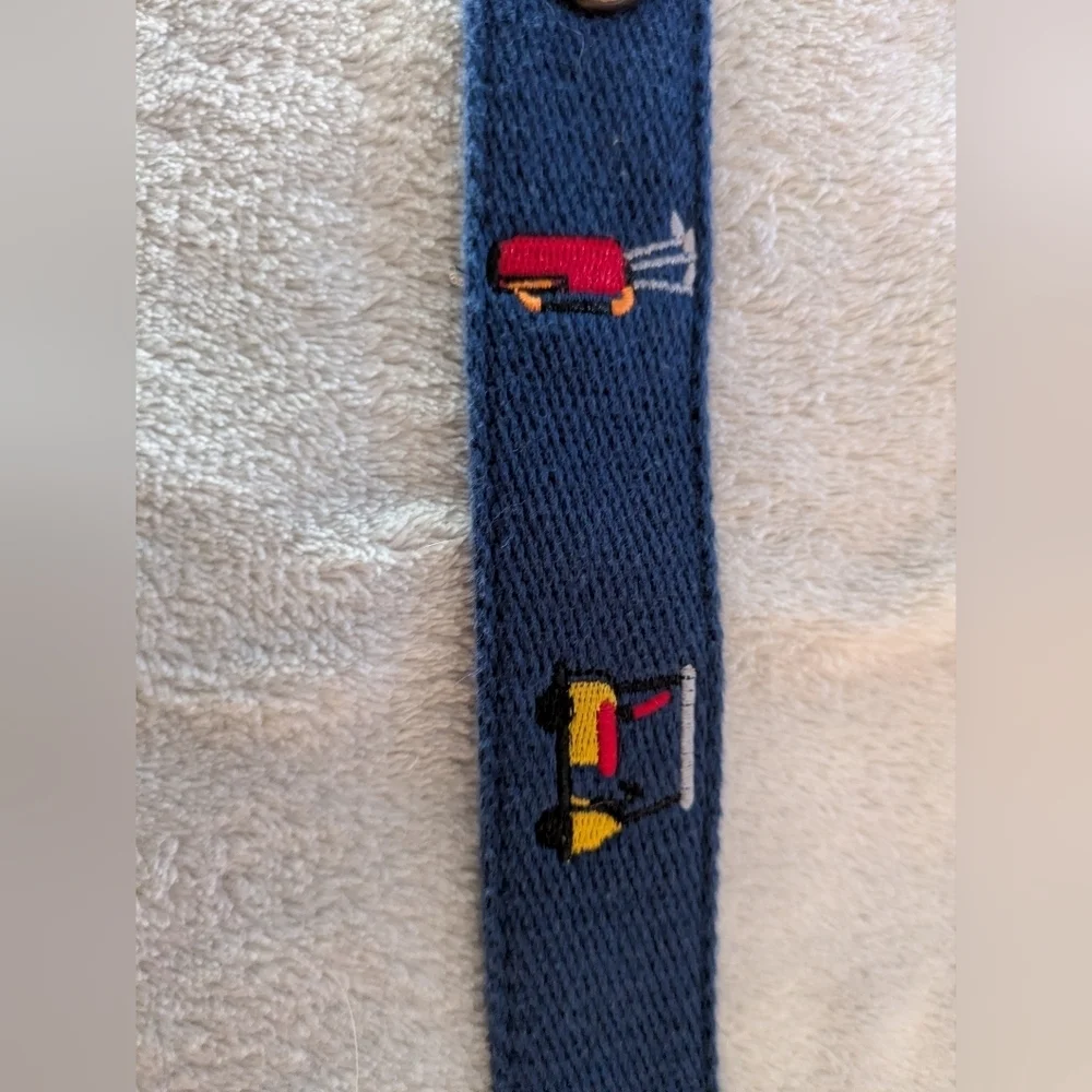J McLaughlin Leather And Cotton Belt 40 Golf Themed